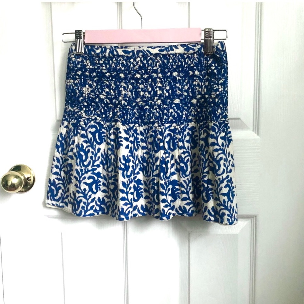 Love Sam Smocked Royal Blue/White Skirt XS